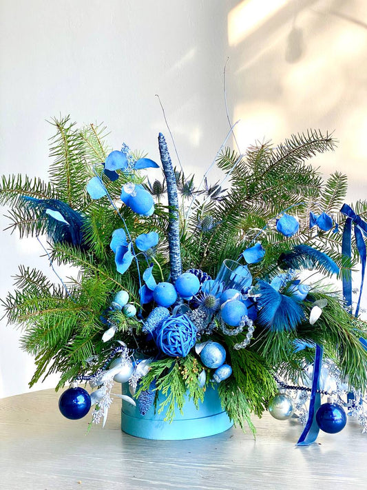 Christmas Flower Box Blue