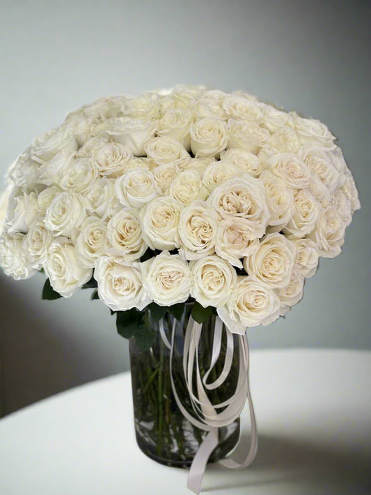 100 White Roses